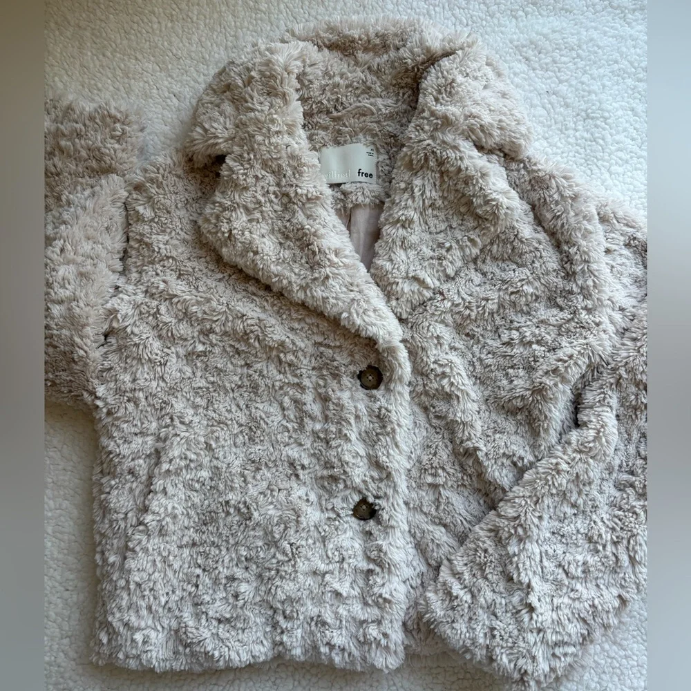 Aritzia Wilfred Cream Fuzzy Teddy Jacket XS - Picture 5 of 5